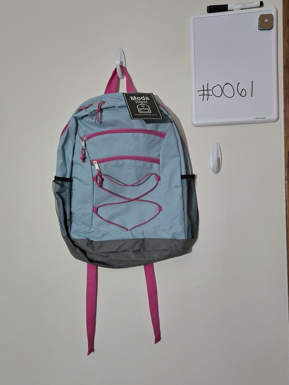 Moda West Brand New Light Blue & Pink Women's Backpack #0061